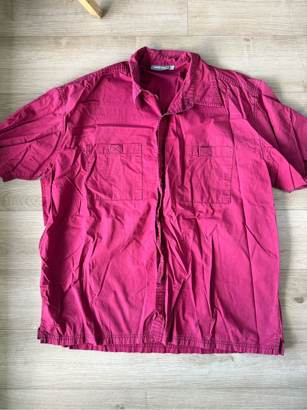 Men's Casual Button Down Shirt - Burgundy